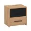 Simple Bedside Cabinet Brus 19 | 2 Drawers | Artisan Oak/Black | ABS Edge | 42 x 42 x 33 cm