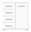 Chest of Drawers | White | Comarca 02 | 96 x 90 x 45 cm | 1 Door | 4 Drawers | 3 Compartments | Silver Handles