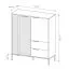 Modern chest of drawers with simple design Fouchana 08, color: black / oak Artisan - Dimensions: 123 x 103 x 39.5 cm (H x W x D), with soft-close system