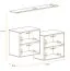Two wall cabinets with four compartments Balestrand 325, color: white / black - Dimensions: 110 x 130 x 30 cm (H x W x D), with wall shelf