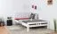 Easy Premium Line Double Bed K8 | Extra Length 140 x 220 cm | Solid Beech Wood | White Lacquered
