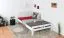 Easy Premium Line Double Bed K8 | Extra Length 140 x 220 cm | Solid Beech Wood | White Lacquered