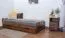 Futon bed / solid wood bed solid pine walnut A9, incl. slatted frame - dimensions 90 x 200 cm
