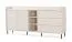 Living Room Set | 5-piece | Color: Beige with wood grain | Handles & Legs: Metal | 1 coffee table | 2 wall shelves | 2 dressers | plenty of storage space