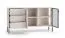 Sideboard | cashmere | incl. LED lighting | 3 drawers | push-to-open function | 160 x 40 x 86 cm | 4 compartments | chest of drawers | 1 glass door with aluminum frame