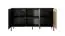 Sideboard with six compartments Fouchana 10, color: black / oak Artisan - Dimensions: 81 x 153 x 39.5 cm (H x W x D), with three doors