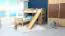 L-Shaped Bunk bed / Children's bed Phillip with slide and shelf, clearly varnished, incl. slatted frame - 90 x 200 cm