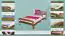 Single bed / Day bed solid pine wood nut colored A6, including slatted frame- Measurements 120 x 200 cm