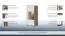 Display case Manase 05, Colour: Oak Brown / white high gloss - 150 x 77 x 41 cm (H x W x D)