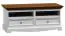 Gyronde 09 TV base cabinet, solid pine wood wood wood wood wood, Colour: White / Walnut - 53 x 111 x 53 cm (H x W x D)