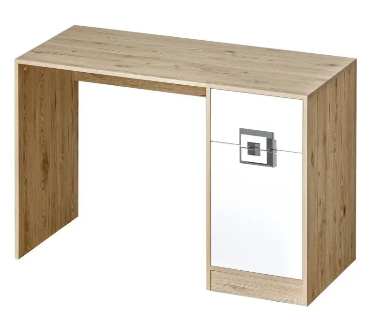 Children's Desk Fabian 10 | Oak Light Brown/White/Grey | 78 x 120 x 50 cm | Modern Kids Study Table