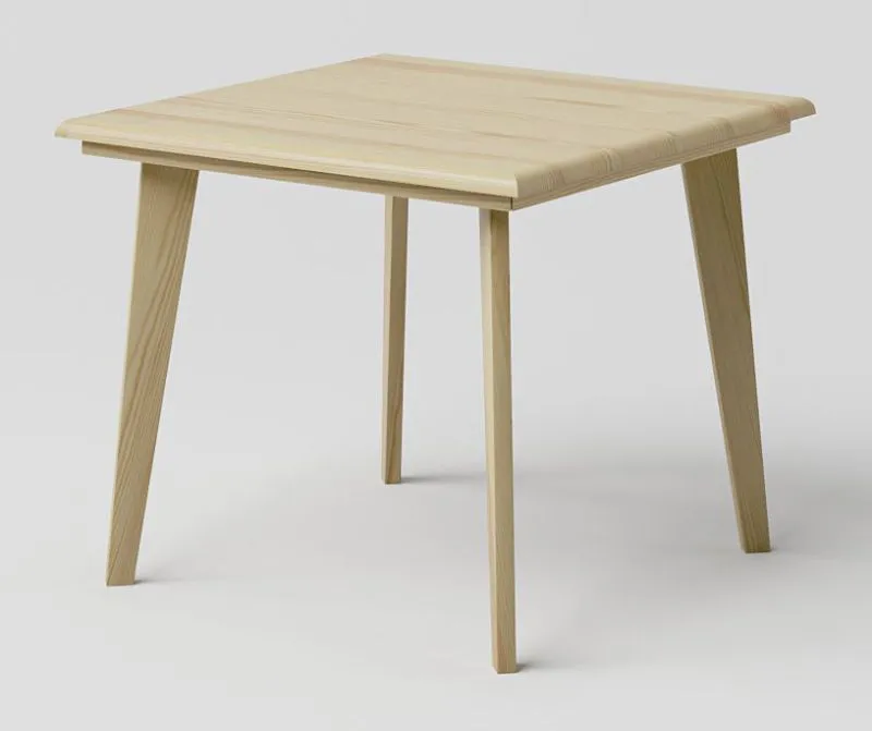 Coffee table solid pine wood natural Aurornis 75 - Measurements: 60 x 60 x 50 cm (W x D x H)