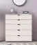 Modern White Chest of Drawers Pecini 01 | 5 Spacious Drawers | Black Handles & Legs | 95 x 90 x 40 cm | Living Room Storage
