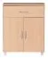 Small Chest of Drawers Beech/Grey | 75 x 60 x 30 cm | Versatile Storage | Adjustable Shelf