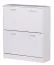 Shoe Tipper with 2 Compartments | White | 87 x 75 x 24 cm | Fits Approx. 20 Pairs | Space-Saving Shoe Cabinet