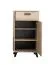 Shoe Cabinet with Drawer | Oak Grey Finish | 3 Compartments | 1 Door | ABS Edges | 100.5 x 53.5 x 35 cm | Black Handles & Legs