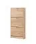 Shoe Cabinet with 3 Tilt Doors | Sonoma Oak Finish | Grey Handles | ABS Edge | 119 x 58 x 18 cm | Veliko 02
