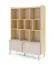 Shelf | color: oak mavelie / macadamia | bookcase | 1 revolving door | 1 drawer | 10 compartments | 113 x 42 x 160 cm | legs: metal | push-to-open function