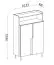 Chest of drawers | color: Mavelie oak / Macadamia | 2 hinged doors | 3 compartments | 103 x 42 x 160 cm | highboard | push-to-open function | metal legs