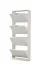 Narrow Shoe Cabinet Veliko 06 | 4 Hinged Doors | White with Grey Handles | 155.5 x 58 x 18 cm | Modern Design