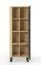 Bookcase | Color: Oak Artisan / Black | Legs: Metal | 1 door | Dimensions: 60 x 40 x 162 cm | 8 compartments | Door hinges can be changed | Push-to-open function