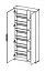 Large Oak Shoe Cabinet Matandu 01 | Mirror Door | 6 Shoe Rails | 5 Compartments | 176.5 x 83 x 24 cm