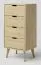 Chest of drawers solid pine wood natural Aurornis 29 - Measurements: 104 x 50 x 40 cm (H x W x D)