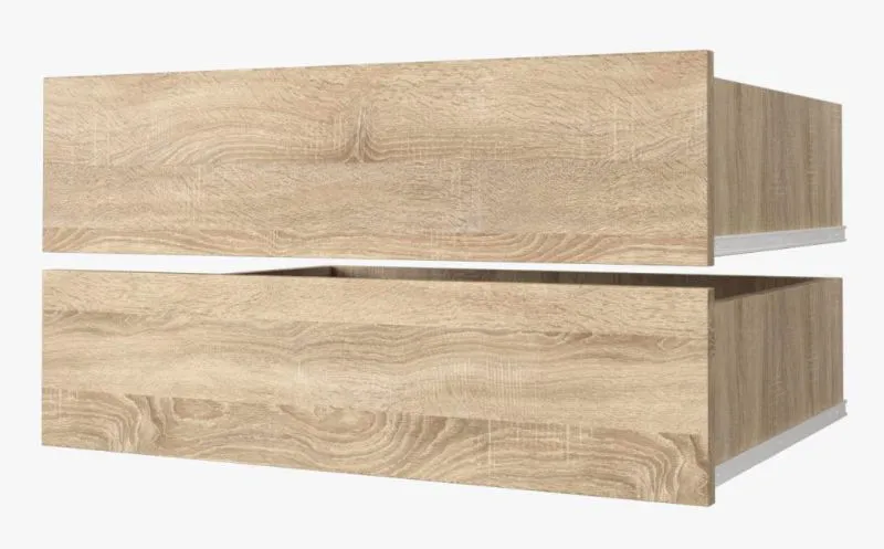 Set of 2 Drawers for Closet | Sonoma Oak Finish | Fits 100 cm Wide Closets
