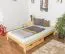 Children's or Youth Bed Solid Pine Natural A8 | Slatted Frame Included | 140 x 200 cm
