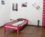 Children's Low Bed "Easy Premium Line" K1/1n | Solid Beech Wood | Pink Lacquered | 90 x 200 cm