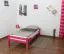 Children's Low Bed "Easy Premium Line" K1/1n | Solid Beech Wood | Pink Lacquered | 90 x 200 cm