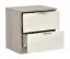 Bedside Table Sabadell 22 | Oak / Beige High Gloss | 2 Drawers | 47 x 45 x 38 cm