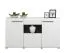 Modern Sideboard / Chest of Drawers Idos 02 | 3 Doors, 1 Drawer, 8 Compartments | White High Gloss / Black | 96.5 x 173 x 41.5 cm