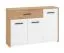 Sideboard with 3 Doors Brus 04 | Artisan Oak & White | 1 Drawer | 4 Compartments | ABS Edges | 80.5 x 119 x 33 cm | Living Room Storage