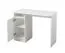 Modern White Desk with Three Compartments | Rovat 02 | Grey Handles | 74.5 x 100 x 50 cm | Simple Design