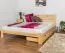 Double bed / guest bed solid pine wood natural A27, incl. slatted frame - dimensions 160 x 200 cm