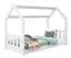 Children's bed / house bed, solid pine wood, White lacquered D2C, incl. slatted frame - Lying surface: 80 x 160 cm (w x l)