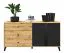 Chest of drawers Lassila 04, Colour: Oak Artisan / Black - Measurements: 83 x 165 x 40 cm (H x W x D), with 2 doors, 3 drawers and 2 compartments.