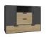 Children's room Chest of drawers Sprimont 07, Colour: Grey / Oak - Measurements: 85 x 120 x 40 cm (h x w x d)