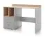 Modern desk with 2 drawers and 2 open compartments, 83 x 120 x 55 cm, oak / gray, teen bedroom desk, black handles, ABS edges