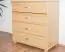 4 Drawer Chest Columba 11, solid pine wood, clearly varnished - H101 x W100 x D50 cm