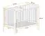 Crib / crib with one drawer, solid pine, Avaldsnes 03, color: white - Dimensions: 89 x 124 x 65 cm (H x W x D), with one foam mattress