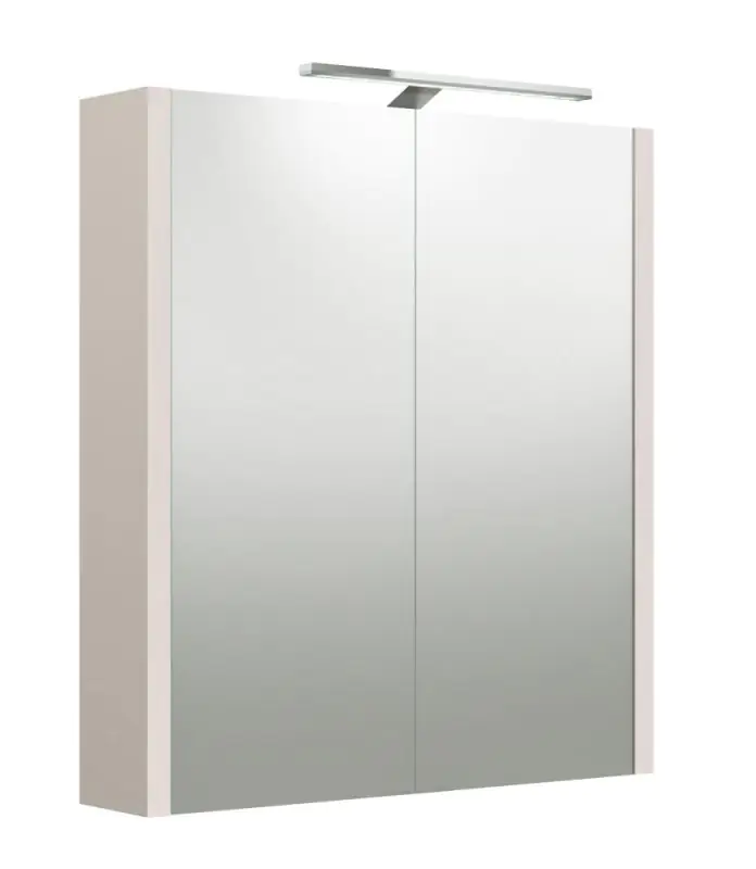 Bathroom - Mirror cabinet Malegaon 06, Colour: Beige - Measurements: 65 x 58 x 12 cm (H x W x D)