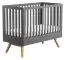 Baby bed / Kid bed Naema 05, Colour: Grey / Oak - Lying area: 60 x 120 cm (w x l)