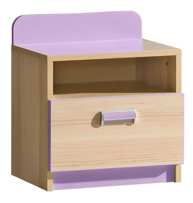 Children's room - Bedside table Dennis 12, Colour: Ash Purple - Measurements: 51 x 45 x 35 cm (h x w x d)