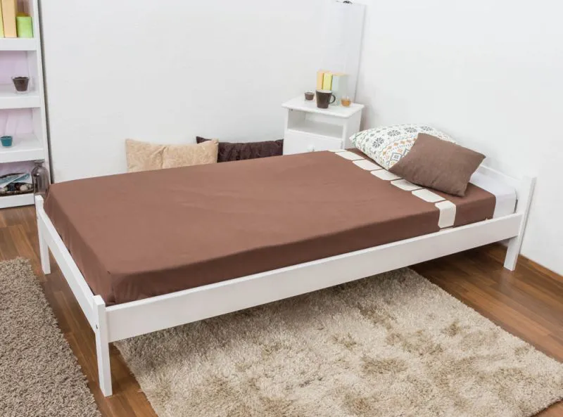 Futon bed / solid wood bed solid pine white lacquered A14, incl. slatted frame - dimensions 90 x 200 cm