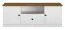 TV base cabinet Oulainen 09, Colour: white / oak - measurements: 55 x 150 x 40 cm (H x W x D), with 2 doors, 1 drawer and 3 compartments.