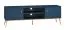 TV Base Cabinet Kumpula 05 | Dark Blue | 54 x 160 x 40 cm | 2 Doors, 4 Compartments | Gold Accents