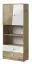 Cabinet Sirte 04, Colour: Oak / White high gloss - Measurements: 190 x 80 x 40 cm (H x W x D)