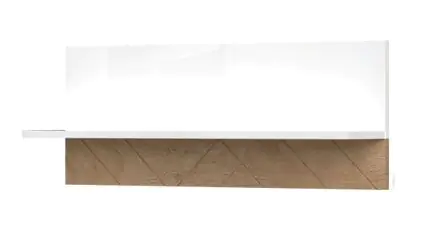 Suspended rack / Wall shelf Faleasiu 26, Colour: White / Wallnut - Measurements: 35 x 90 x 21 cm (H x W x D)